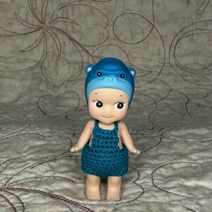 Sonny Angel TEAL crochet overalls